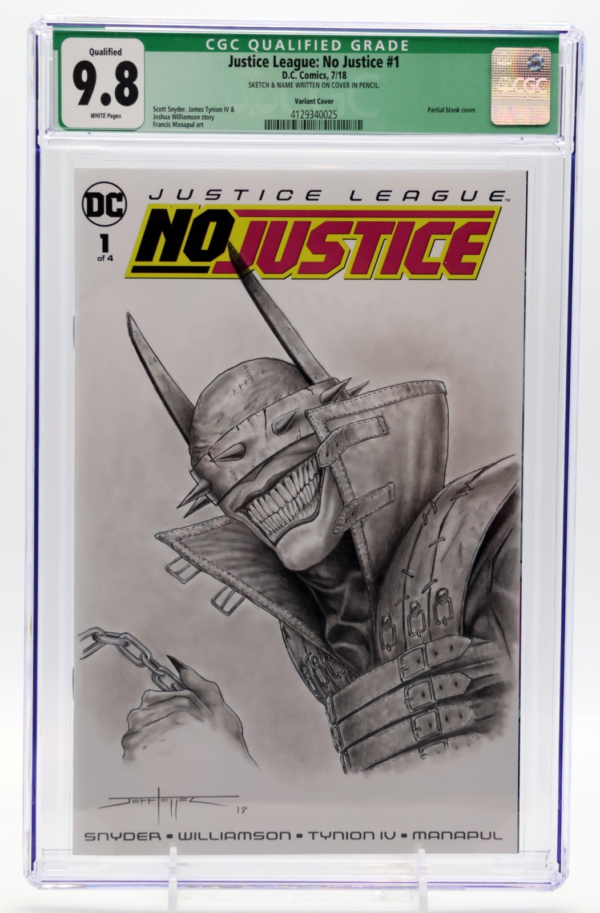 Justice League: No Justice #1 Sketch Cover Variant JEFF TELLEZ Batman Who Laughs
