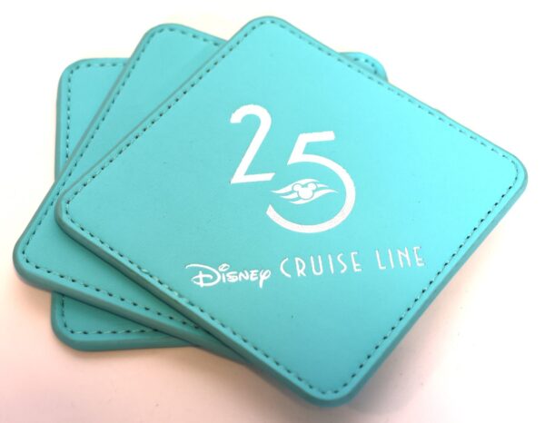 DCL Disney Cruise Line 25th Anniversary Teal Coasters Set of 3 Disney