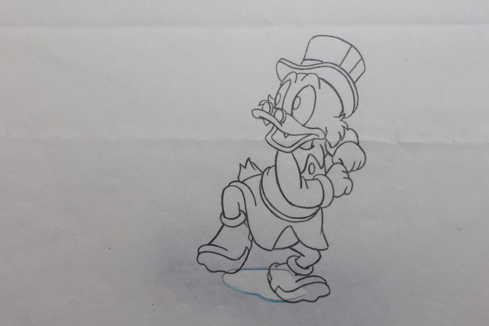 Original Disney Scrooge McDuck Production Drawing Animation Art