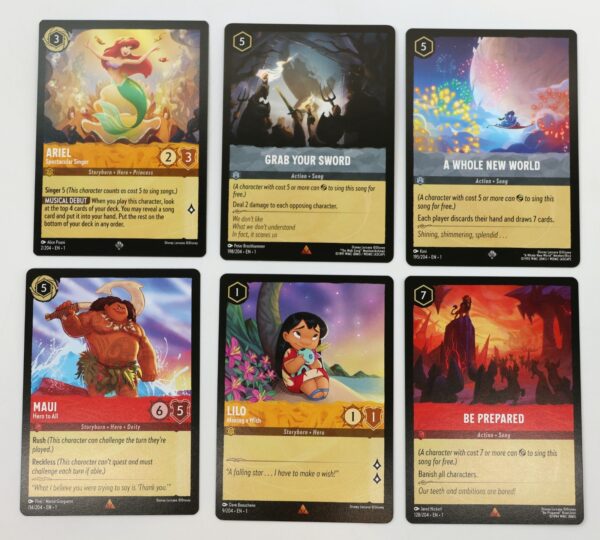 Disney Lorcana First Chapter EN 1 Lot of 6 cards! GREAT CARDS!