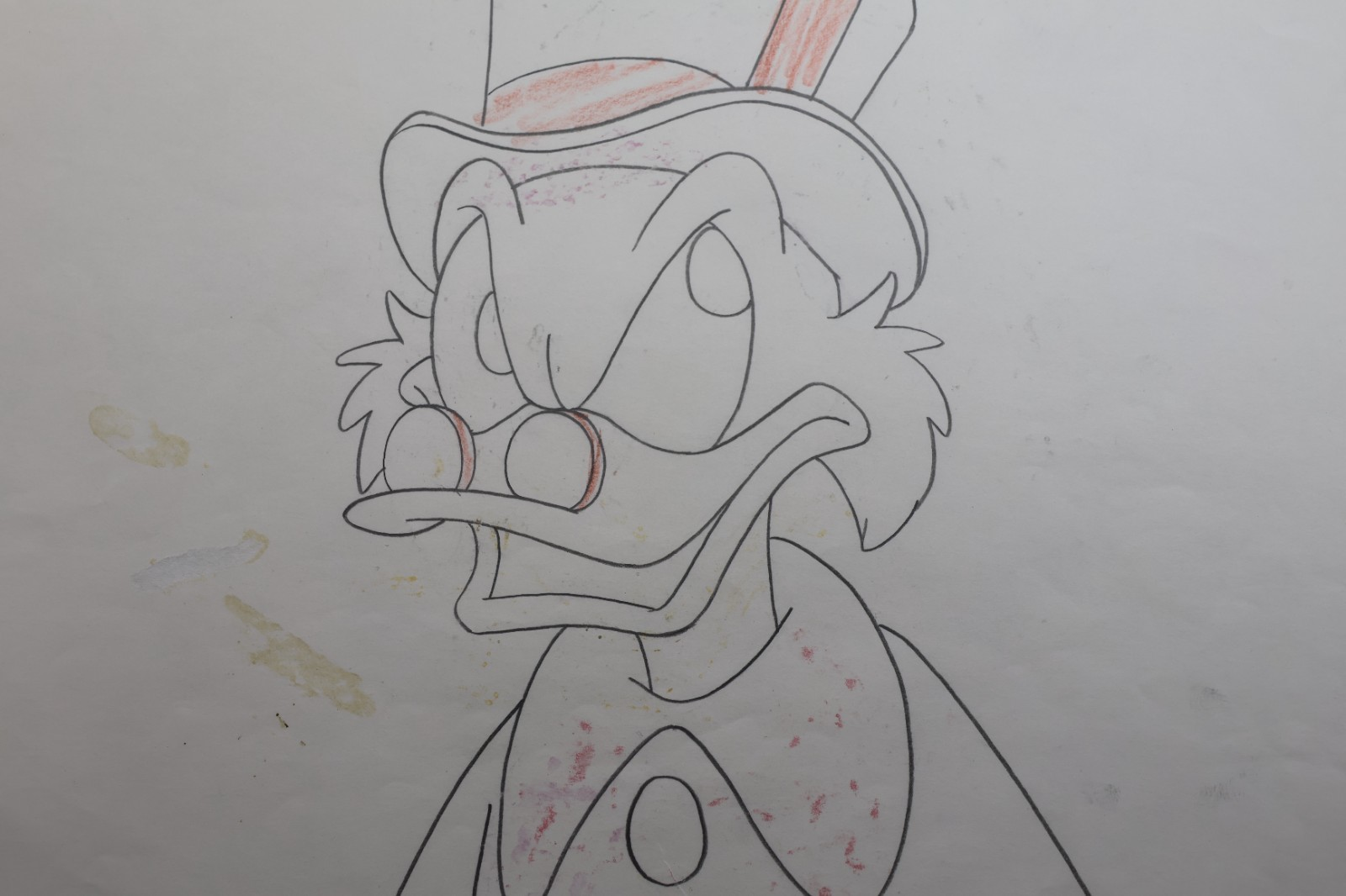 Original Disney Scrooge McDuck Production Drawing Animation Art Close Up - Image 3
