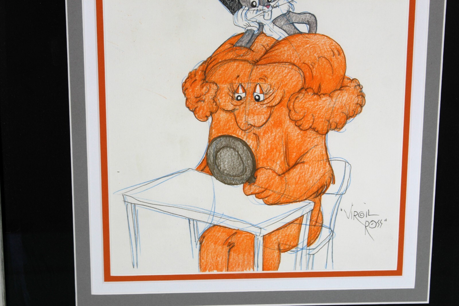 Virgil Ross Original Art Bugs Bunny and Gossamer FRAMED - Image 3