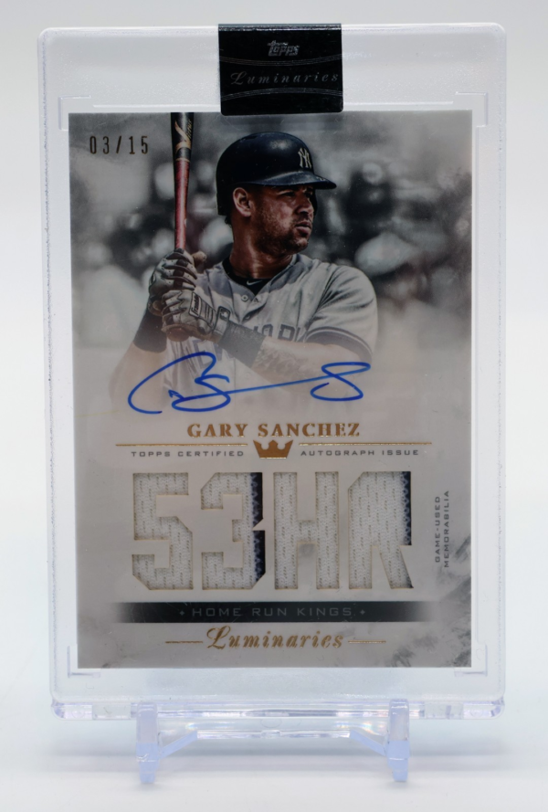 2018 Topps Luminaries Gary Sanchez Patch Auto /15 Home Run Kings HRKR-GS