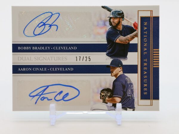 2020 National Treasures Bobby Bradley Aaron Civale Dual Auto /25 DS-CL Panini