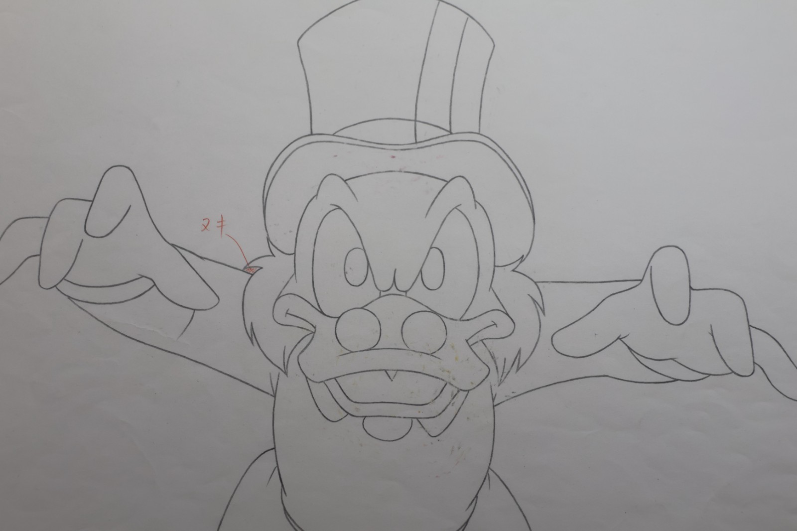 Original Disney Scrooge McDuck Production Drawing Animation Art Dynamic Pose - Image 3