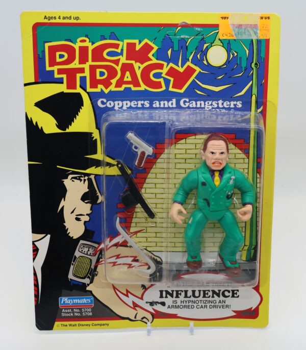 Vintage 1990 Playmates Dick Tracy Coppers And Gangsters INFLUENCE Figure on Card