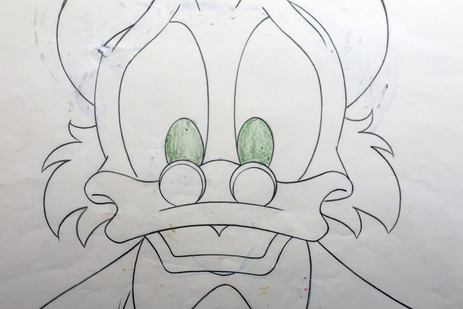 Original Disney Scrooge McDuck Production Drawing Animation Art Front View - Image 3