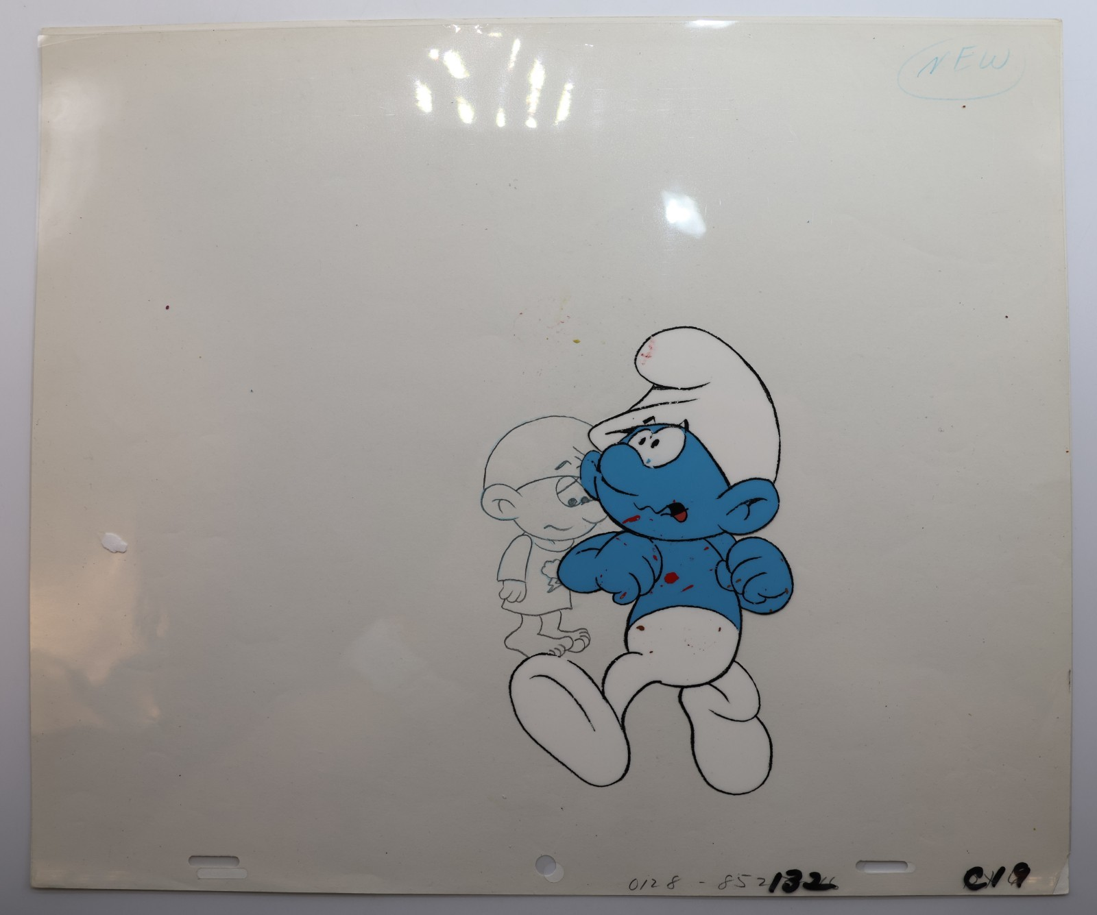 Original Hand-Painted Smurfs Animation Cel – Smurf Character Production Art - Image 2